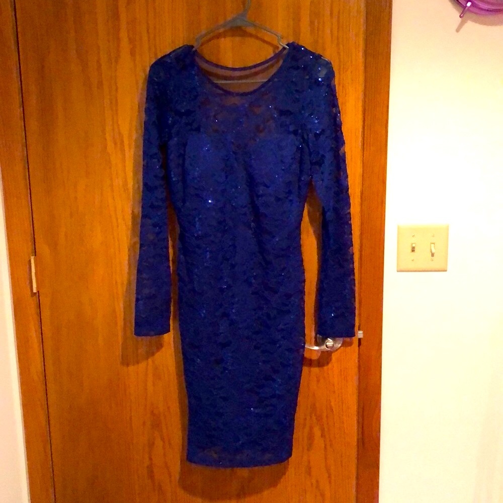 Blue Lace and Sequin Dress